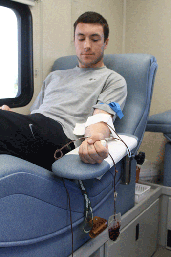 Senior Chris Buckner was one of the eleven able to donate their blood.