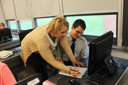 Mrs. Carter teaches junior Cody Carter.