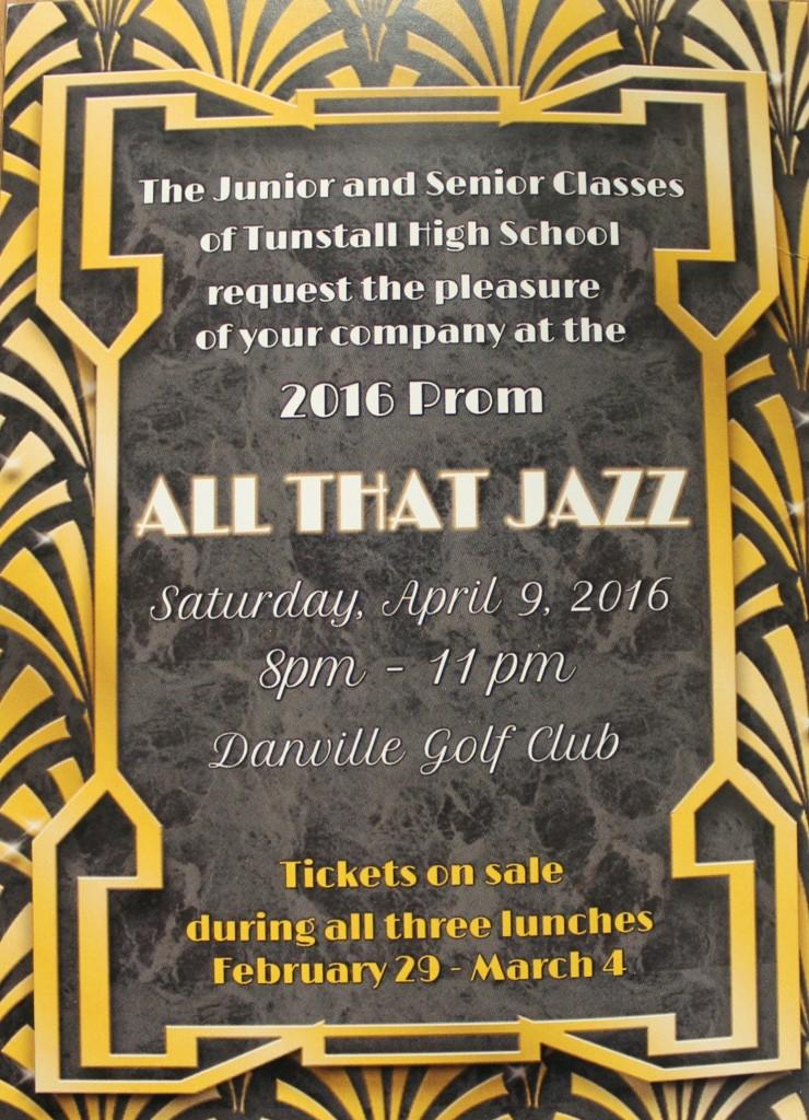 Tunstall High Schools 2016 prom invitation 