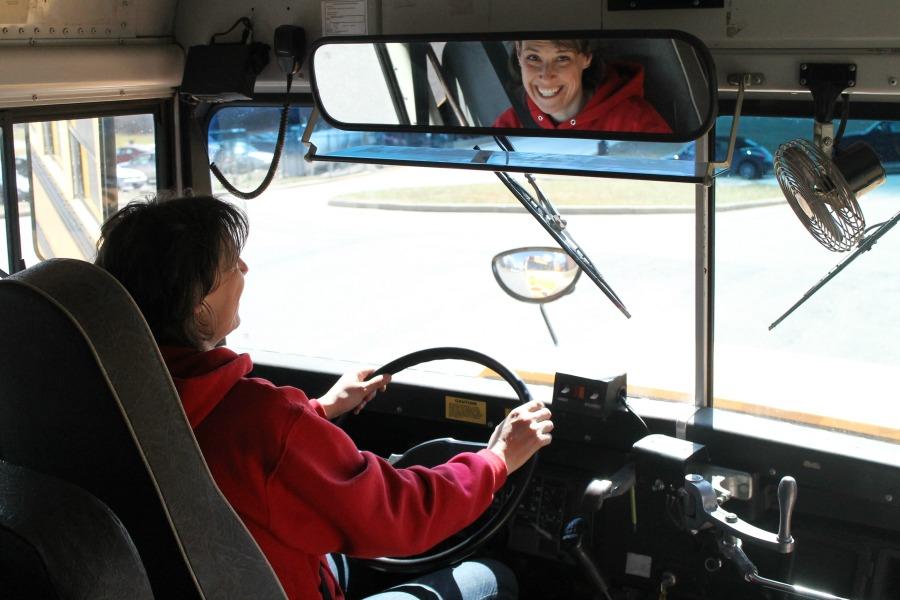 Mrs. Dallas reflects on her favorite part of being a substitute bus driver is seeing students from a different perspective, literally.  
