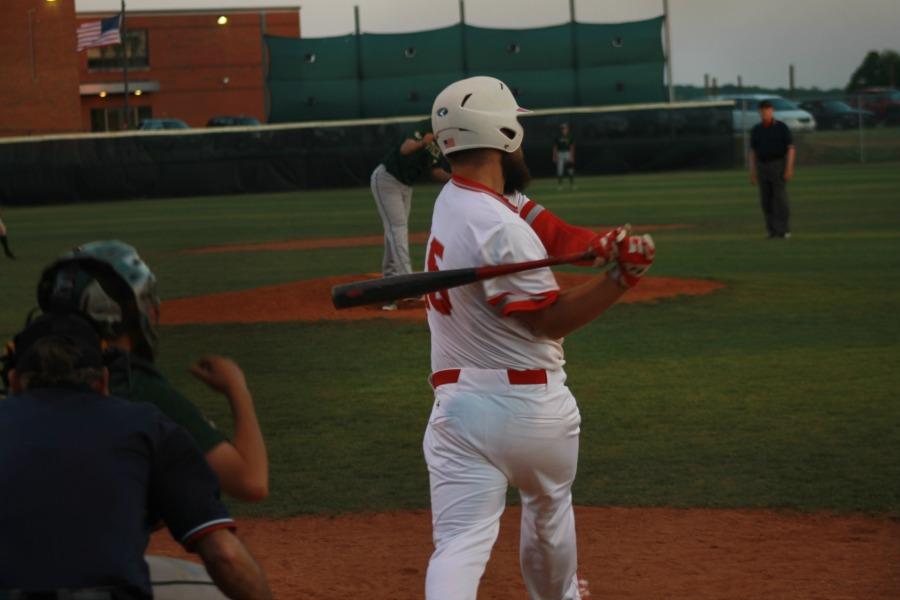 Junior Jake Lee swings at a pitch in Tuesdays victory over Patrick County