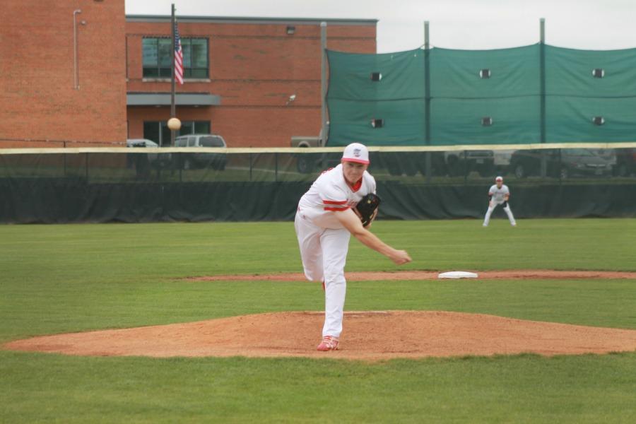 Tyler McClanahan throws a fastball in his final game at Tunstall. 