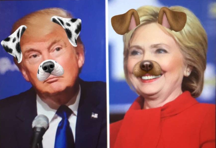 Snapchat filters allow users to make presidential hopefuls into playful puppies.