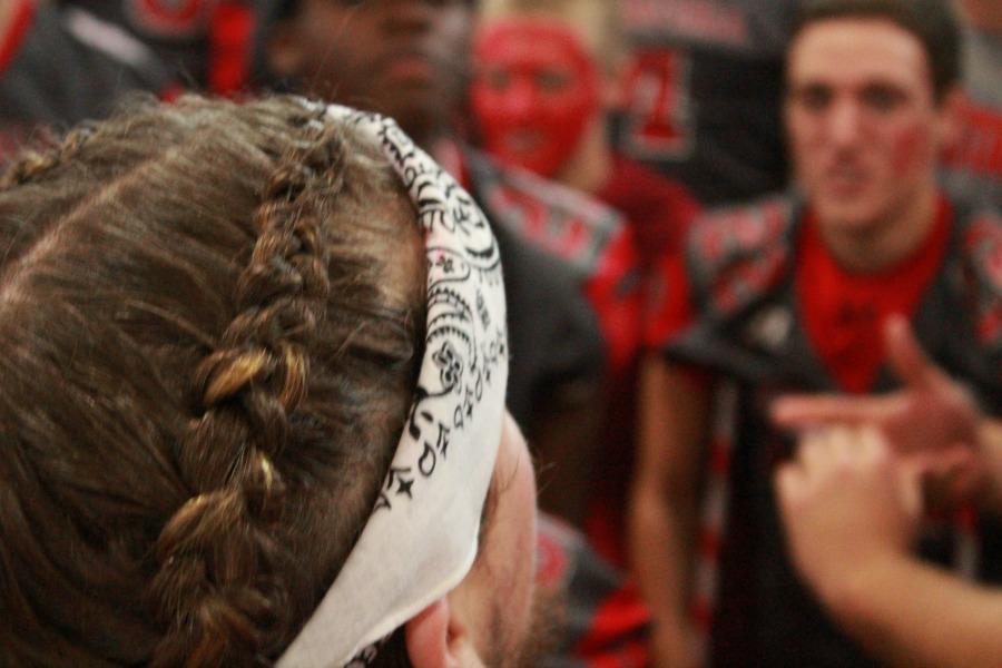 Senior Matt Fulcher braided his hair and wore a bandana for the big day.