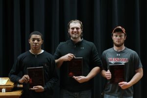 From left to right: Trevor Lovelace, Saige McBride and Fletcher Hardy