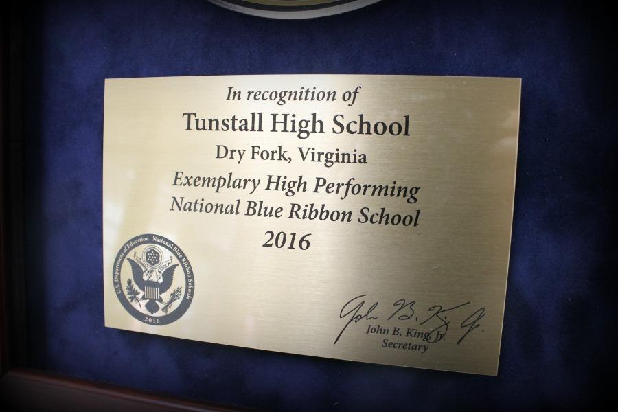 Tunstall was the only high school in Virginia awarded with Blue Ribbon honors.