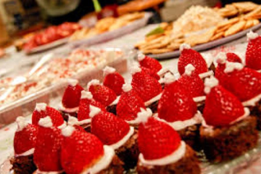 Santa hat brownies are easy to make and are usually a hit at parties. 