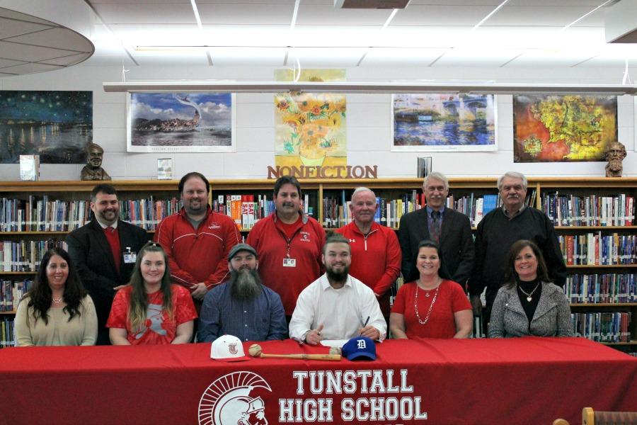 Front Row: Angela Rigney (Principal of PCTC); Elizabeth Lee (sister); Daniel Lee (father); Jake Lee; Jennifer Watson (mother); Kirsten Harper (Asst. Principal THS)




Second Row: Brian Boles (Principal THS); Mark Austin (Asst. Baseball Coach); Barry Shelton (Head Baseball Coach); Lane Woods (Asst. Baseball Coach); Ed Newnam (Athletic Director THS); George Henderson (Tunstall District School Board Member)