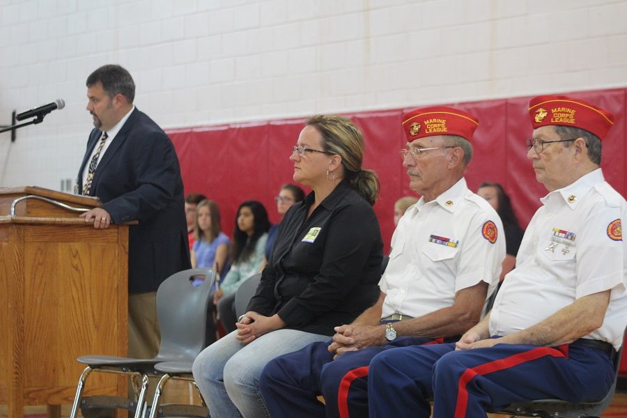 Local Marines were honored during the ceremony.