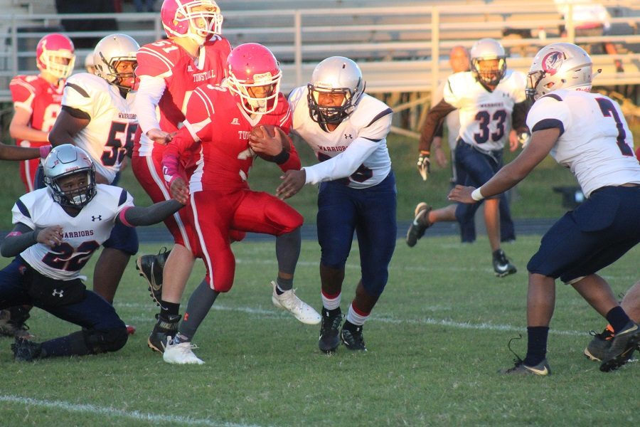 Player attempts to run for touchdown