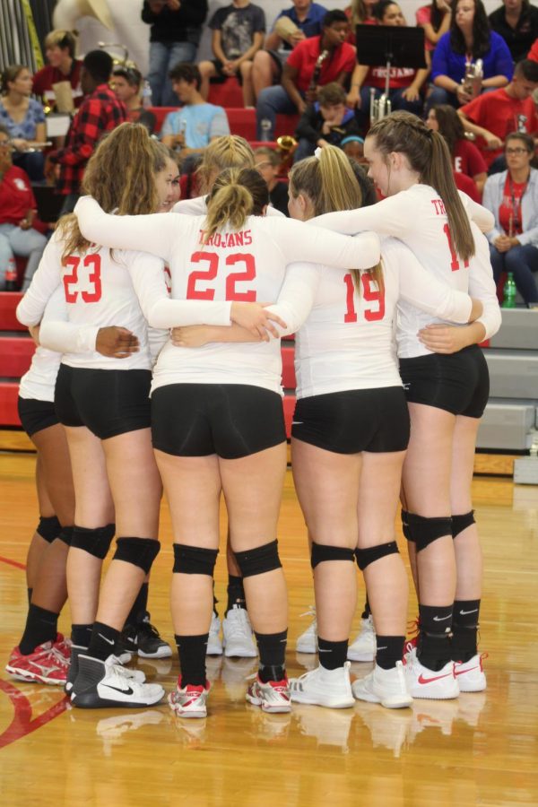 Lady Trojans huddle up