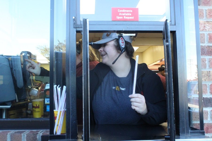 Junior Elley Mcguire working at Bojangles