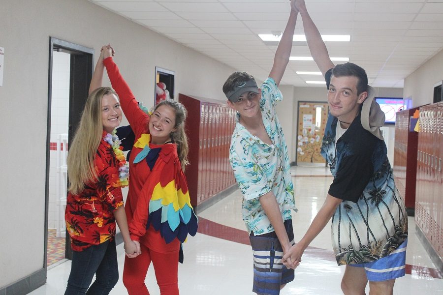 Mr. Brays fourth period posing on tropical day