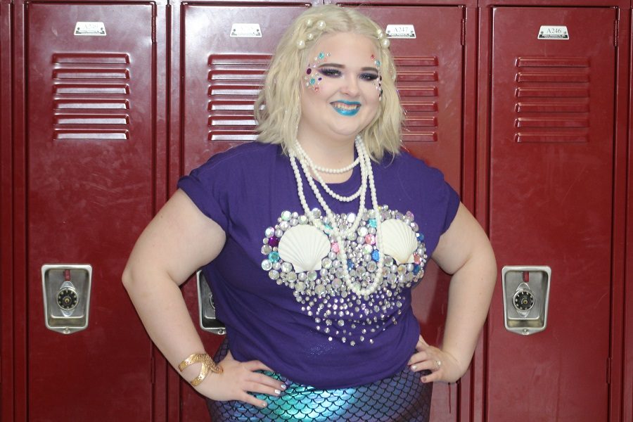 Senior Holland Dalton dresses as a mermaid