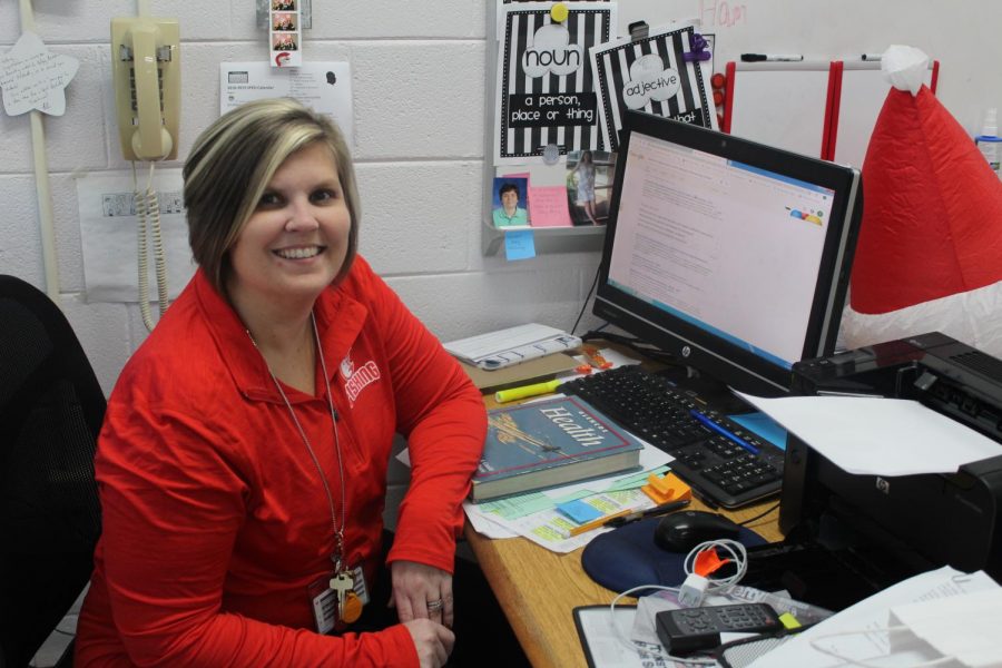 Mrs. Calloway printing lesson plans for her next health themed lesson