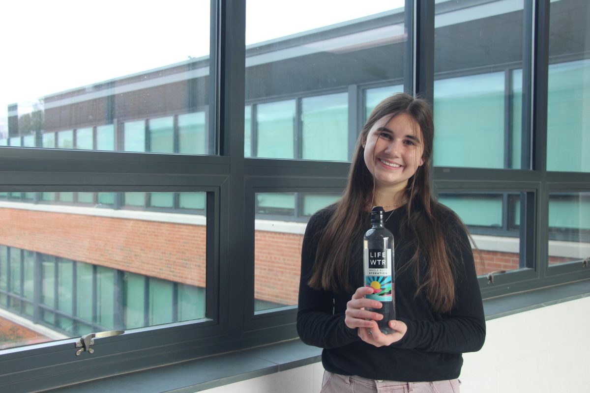 Sophomore Katelyn Brooks with Life Water. 