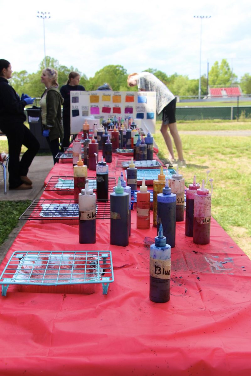The set up for a fun-filled day tie-dying!